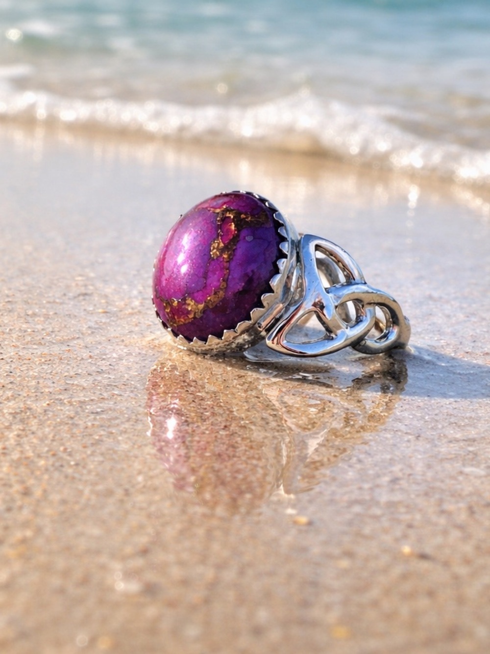 Purple Copper Turquoise Ring - Picture 10 of 13